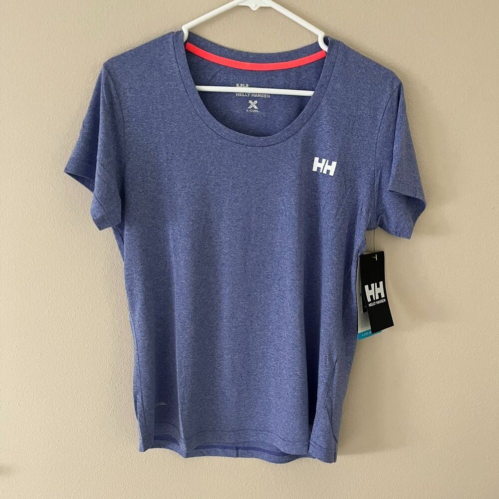 NWT Helly Hansen X-Cool Quick Dry Heathered Purple T-shirt Size M